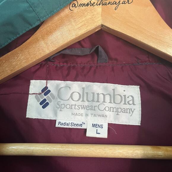 Vintage Columbia Anorak 1/4 Zip Green Jacket Winter Coat Size Large - Picture 6 of 8